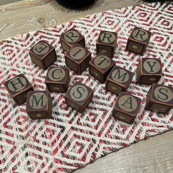 Rustic Merry Christmas Wooden Blocks - Picture 8 of 8
